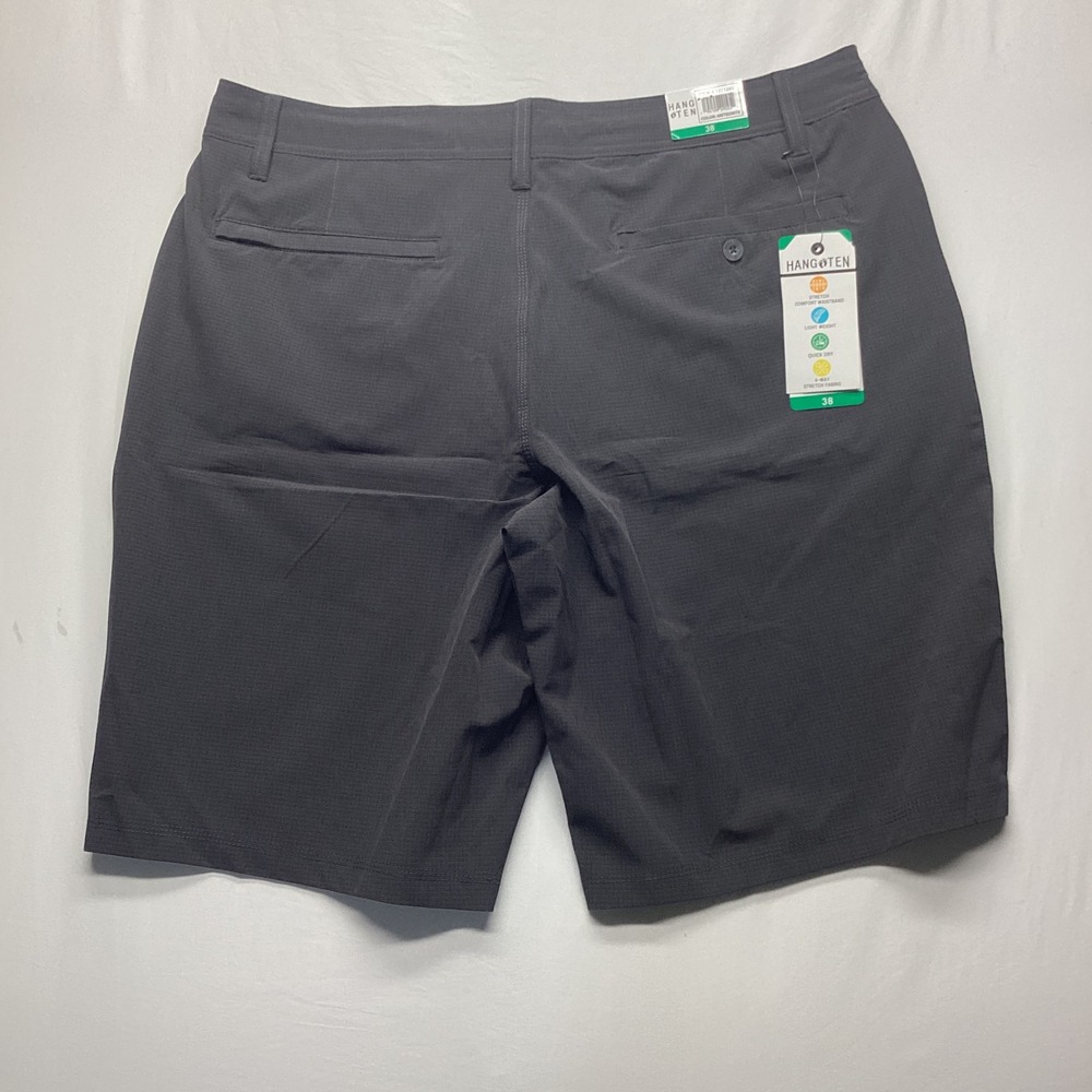 Hang Ten Mens Hybrid Shorts 38 Meteorite Gray 4-Way Stretch Quick Dry 1271263